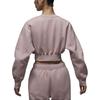 Jordan Flight Fleece Loose Fit Short Sweatshirt Women tops Oxford-Pink FV7153-601