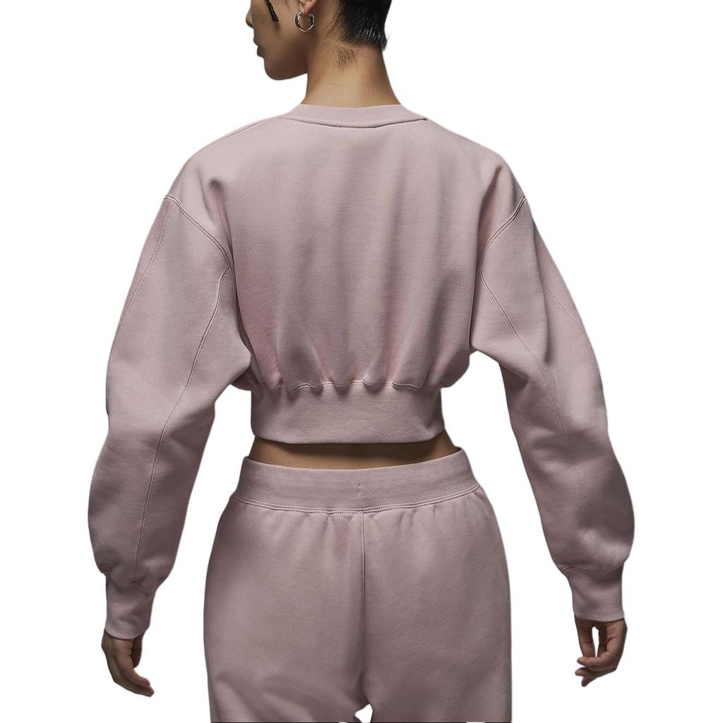 Jordan Flight Fleece Loose Fit Short Sweatshirt Women tops Oxford-Pink FV7153-601