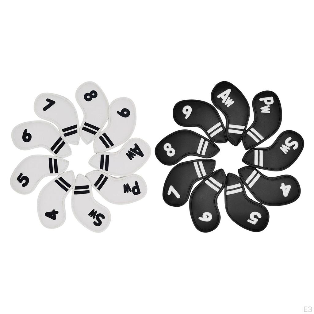9 Pcs Men's Golf Headcovers, PU Leather Protector, Premium Club Protectors, Mallet Putter