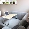 AiS To You Folding with Tablet and Drink Perfect for or As a Simple Mini Coffee or Low No Assembly Required Table, Gadget, 60x40cm, Compact, Holder,