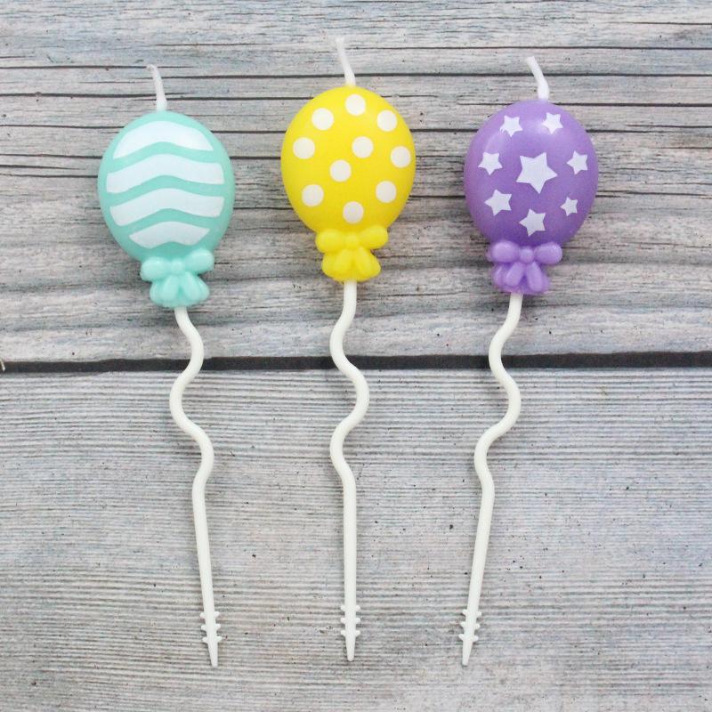 

New Product Children s Cute Birthday Party Single Candle Creative Cartoon Retro Colorful Cake Candle Mixed colors return to the sky Single candle