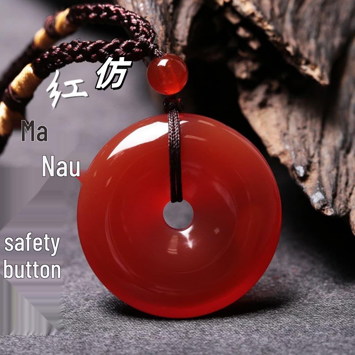 

2026 Fashion Faux Beeswax Ping an Buckle - Red Unisex Gift for Family & Friends