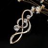 Korean Version Of The Small Fresh Beating Notes Pin Scarf Buckle Coat Accessories Temperament Flower Rhinestone Brooch Pin