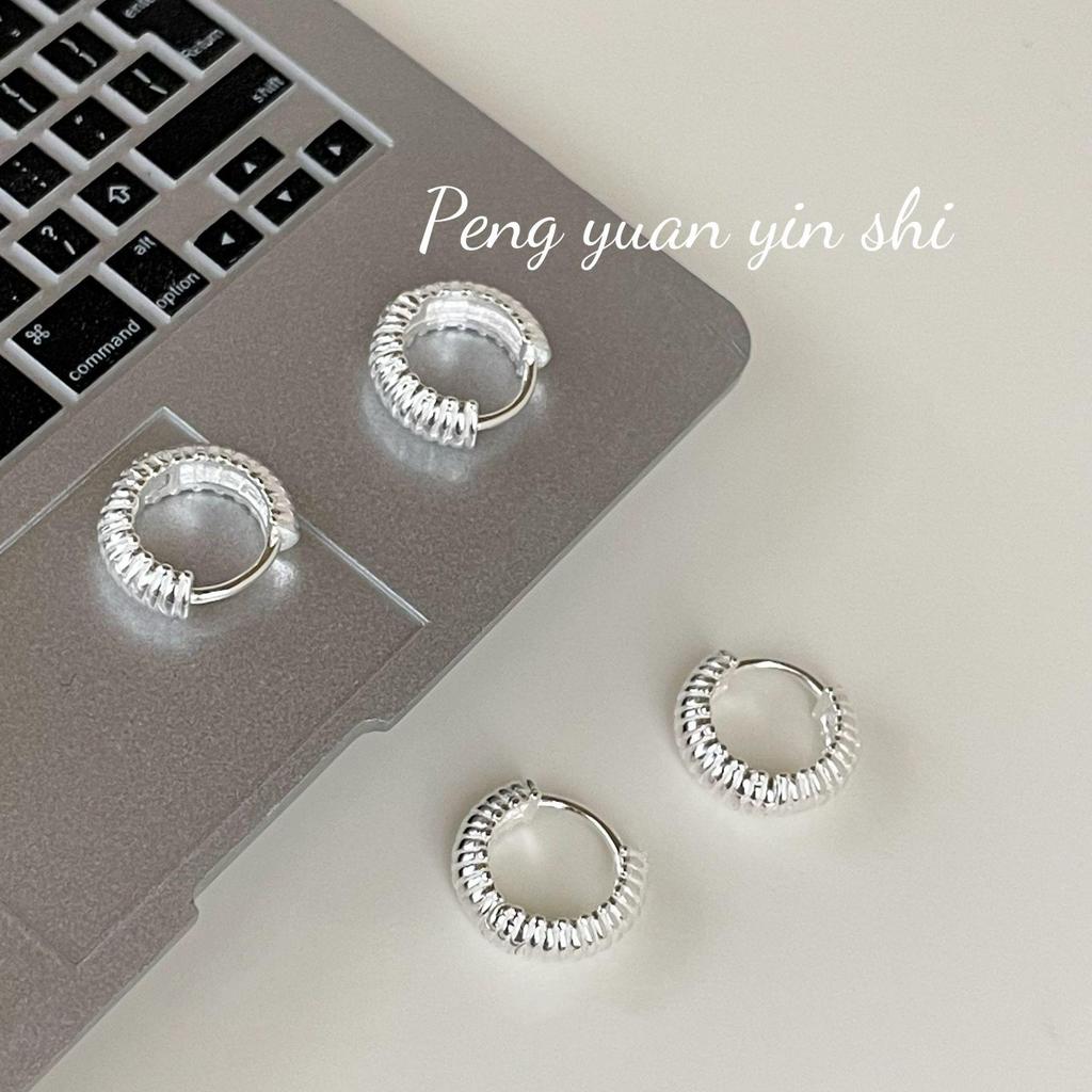 Su Chuang S925 Sterling Silver Twisted Geometric Ear Cuff - Korean Style High-End Women's Earring Accessories