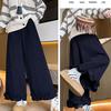 2025 Autumn/Winter Plus Velvet Corduroy Patchwork High Waist Wide-Leg Casual Pants
