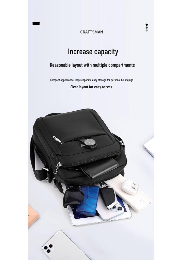 Men's Large Capacity Travel Shoulder Bag - Business and Casual Crossbody with Multiple Compartments