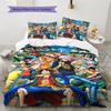 Anime Pirate Adventure Pattern Bedding Quilt Set Quilt Cover Pillowcase Home Decoration Birthday Gift (1 * Duvet Cover + 2 * Pillowcase, Without Core)