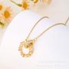 Double Ring Necklace Women'S Premium Style Versatile Slightly Inlaid Zircon Mai Xiang Happiness Pendant Accessories