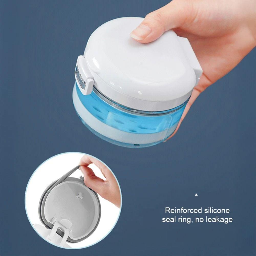 Magnetic Cap Orthodontic Retainer Box Double Layer Denture Soaking Cup Dental Care