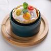 Ceramic Cake Fruit Bowl Pudding Soup Cup Glass Lid Jam Ice Cream Fresh Dessert Plate Bird's Nest Dessert Bowl Kitchen Supplies