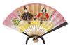 Seated Doll with Success Helmet Decorative Fan Ceramic Display Length 15cm X 15 Hinamatsuri Double-Sided (with Stand) [Fan Spaces] (Doll Festival)