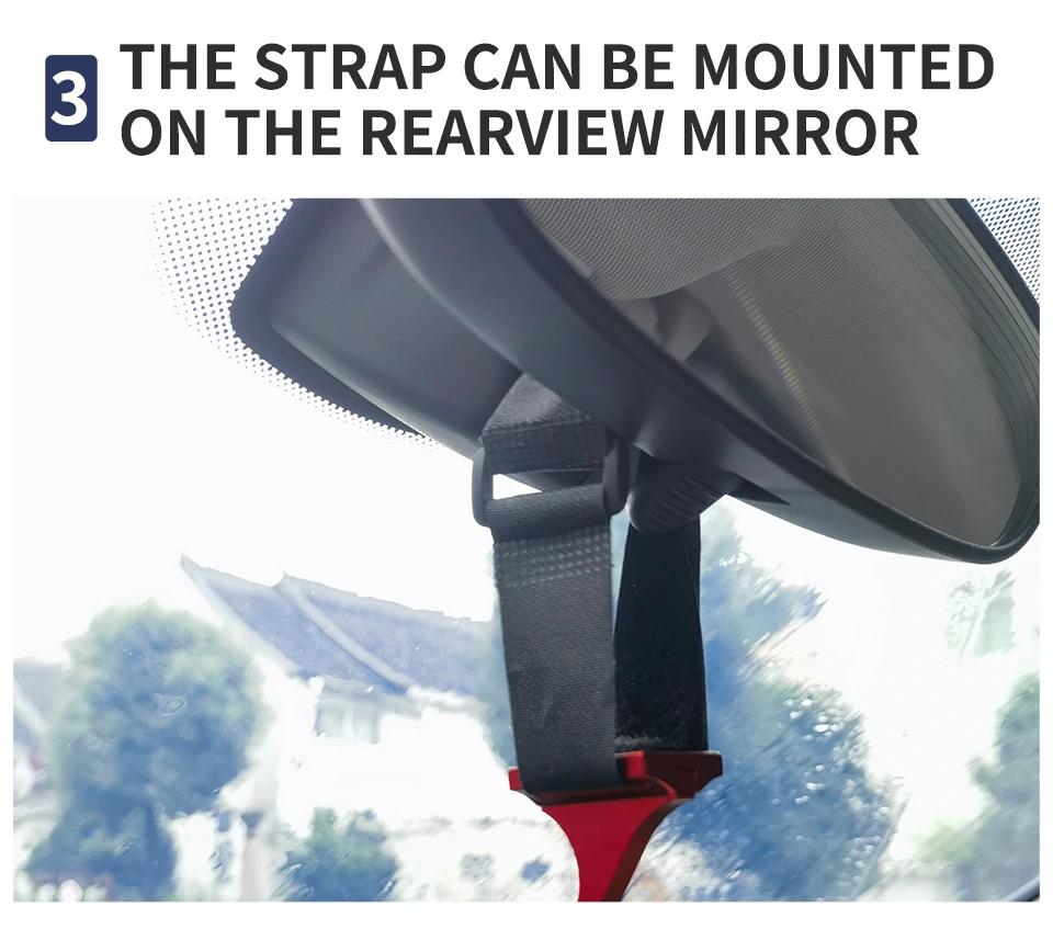 Aluminum Steering Wheel Hook with Adjustable Nylon Strap, Car Mounted Modification