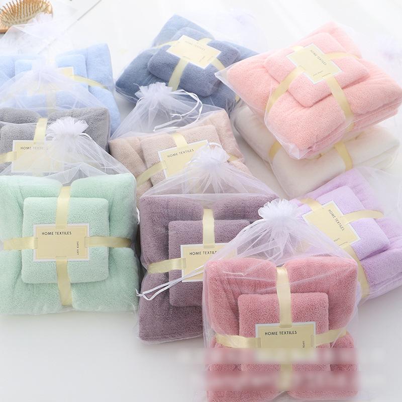 Wearable Towel Robe Set - Super Soft & Quick-Dry Coral Fleece, Highly Absorbent Bath Sheet for Women Men Spa & Home Use