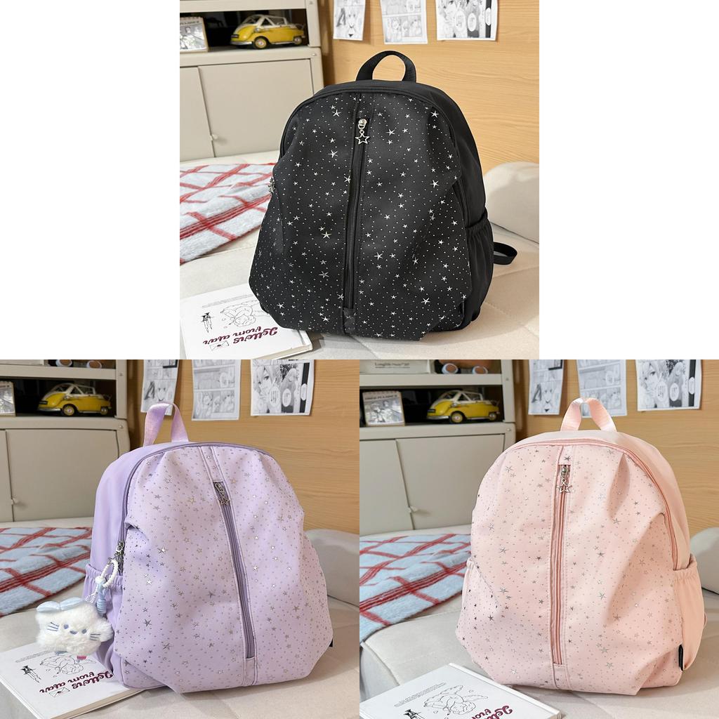 Starry Girl School Backpack With Nylon Material For Travel And Casual Use