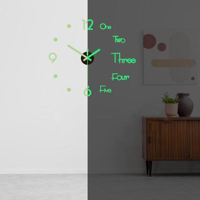 Orologio da Parete Digitale Fai da Te per Soggiorno Luminoso 3D Senza Cornice Adesivi Murali Orologio Silenzioso per Camera da Letto Ufficio Decorazione Murale
