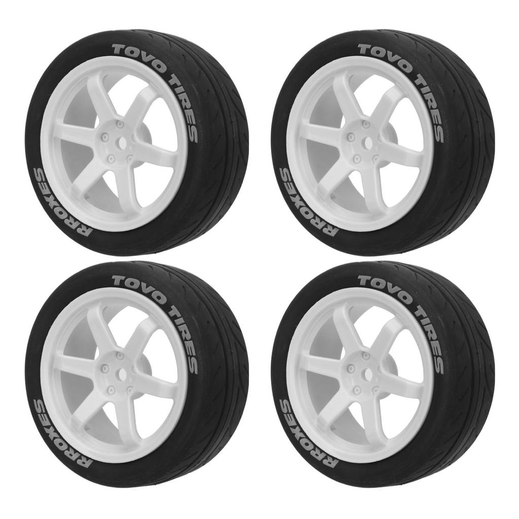 4Pcs 1Celsius10 RC Tires Plastic Rubber Smoothly   Strong Cushioning RC Wheels Replacement for    01  02