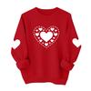 Valentines Sweatshirts For Women Love Heart Graphic Pullover R-neck Long Sleeve Tops Valentine's Day Sweatshirt