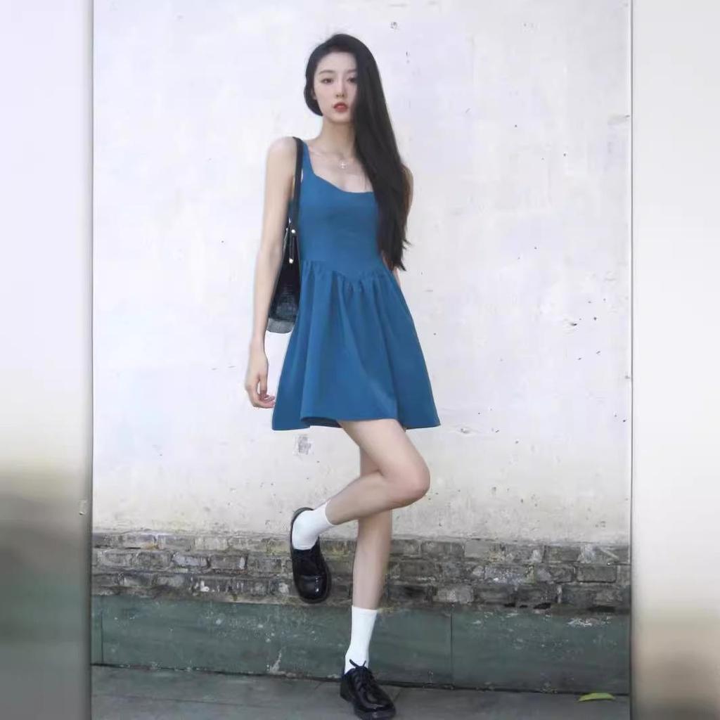 Mini Abito Canotta Blu Chic da Donna - Carino Stile Estivo