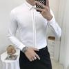 Smart Casual Spring Autumn Men Clothing Shirts Lapel Line Single Breasted Korean Fashion Trend Business Slim Long Sleeve Tops