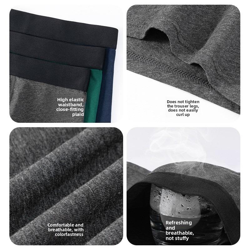 2pcs Men's Autumn Cotton Comfortable Breathable Uncrotch Waist Flat Angle Briefs