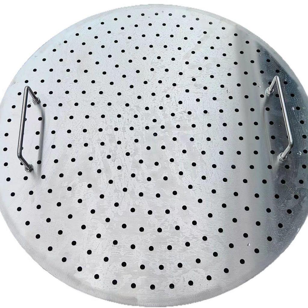 Round Stainless Steel Grate Pot for Smoked Meat and Soup with Press Feature