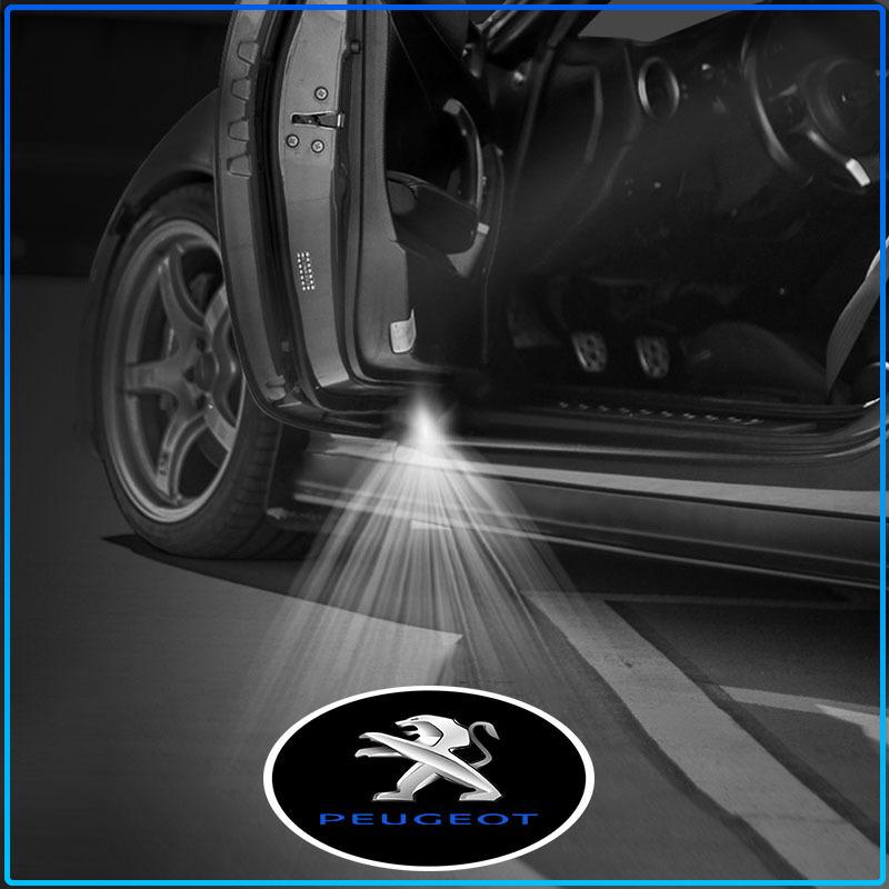 2 Stück HD LED Auto Tür Logo Projektor Willkommenslicht Auto Zubehör für Peugeot 406 306 4008 307 Traveller 206 308 205 206CC 408 207 208 508 3008 407