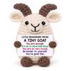 Hand Crocheted Plush with Message Sign, Knitted Wool Figurine for Home Decor