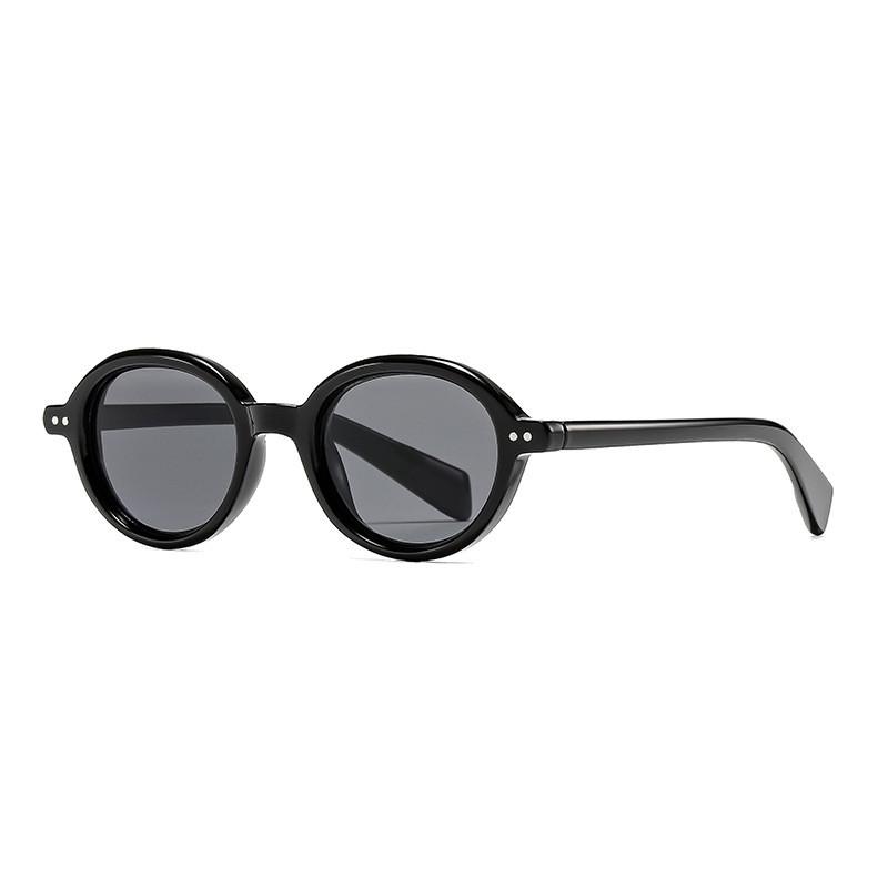 

Vintage Black Round Frame Sunglasses With Pc Lenses For Outdoor Activities And Trendy Looks Black