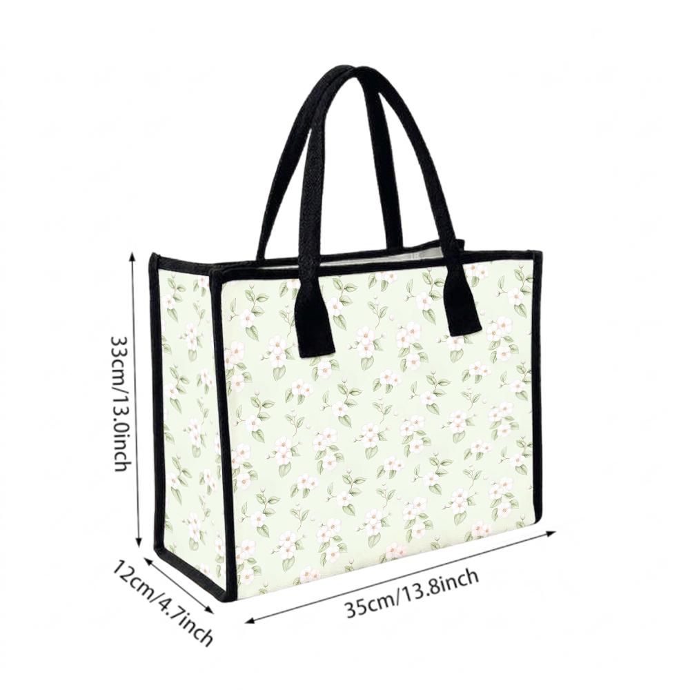Floral Tote Bag Fashion Casual Large Capacity Handbag for Daily Use