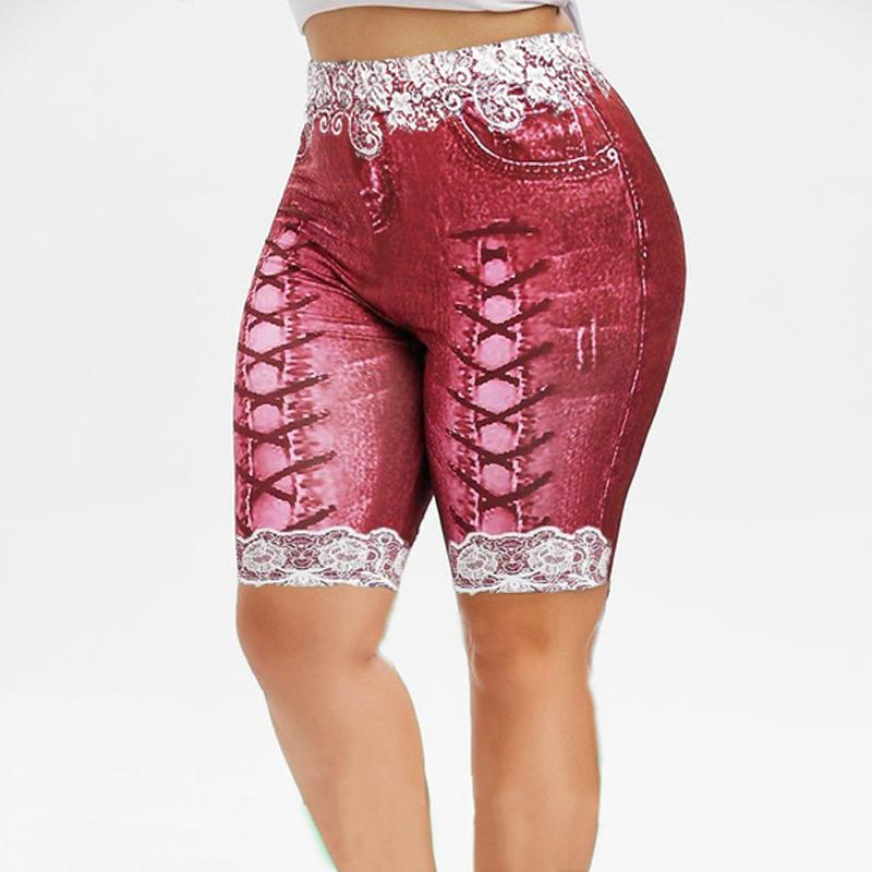 Nuovi pantaloncini da donna in denim 3D lace up print leggings Capri Shorts  Jeggings acquista in modo economico — spedizione gratuita, recensioni reali  con foto — Joom