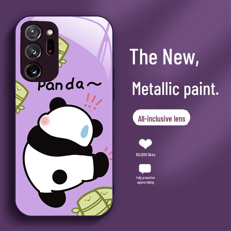 Niedliche Panda-Hülle aus Flüssigglas für Samsung A01/A02/A03 – Anti-Drop-Design mit Nationalschatz.