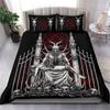 Skull Skeleton Satanic Goat Skull Duvet Cover Set Trophy Demon Breed Bedding Sets Night Blue Pink Satanic Baphomet Quilt Cover