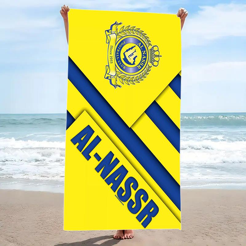 Al-Nassr Print Beach Towel, Large Soft Quick Dry Towel for Beach Camping Swimming