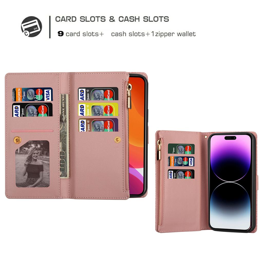 Pro iPhone 16 Pro Max Pouzdro Kožená Peněženka Kryt Telefonu Hvězdná Obloha Řezba