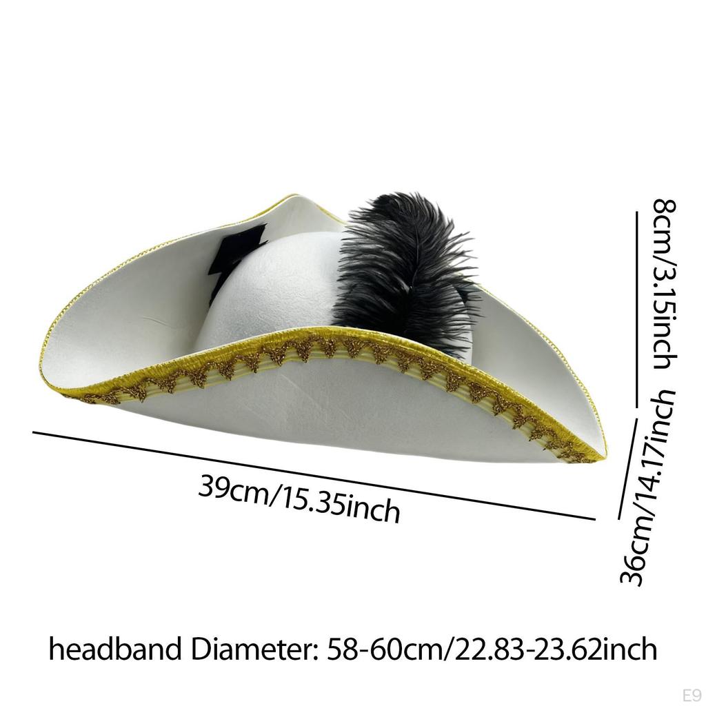 Pirate Hat Birthday Comfortable Gift Headdress Halloween Festival with Feather