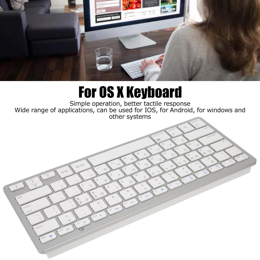 VGEBY Wireless Keyboard, Mini Keyboard, Fast Response, 78 Keys, Ultra-Thin, Multi-System Compatible, Low Noise, for Tablets, Smartphones, and Laptops
