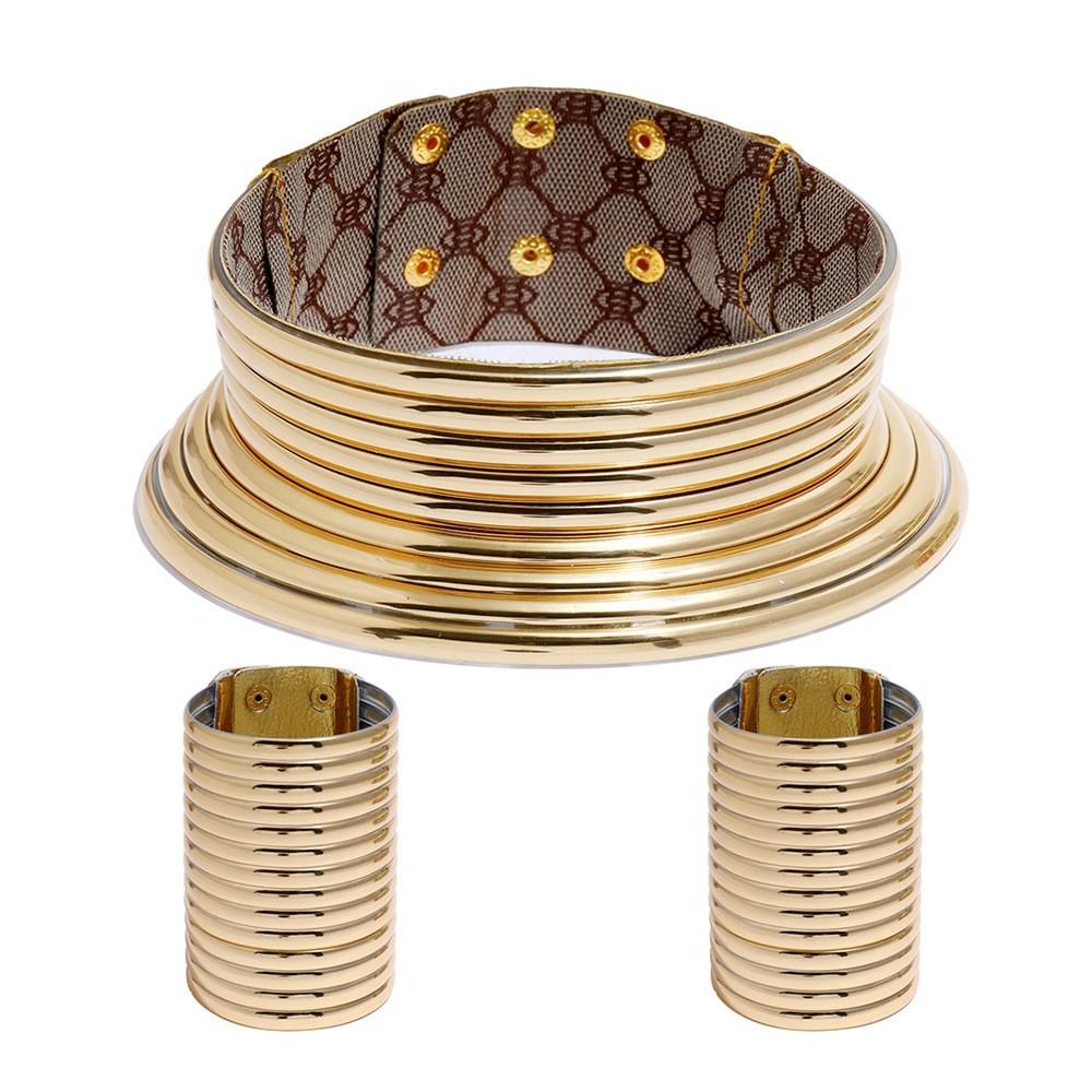 Jewelry Female Trendy Collection Featuring Oversized Leather Necklace And Bracelets For Spring