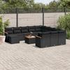 VidaXL Garden Lounge Set with Cushions 13 Pcs, Patio Sofas, Patio Furniture Set, Outdoor Furniture, Black 3226587