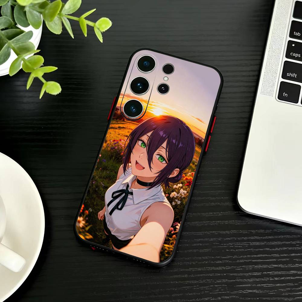 R-Reze C-Chainsaw Man Phone Case For Samsung S26,S25,S24,S23,S22,S21,S20,Ultra,Plus,FE Black Soft Cover