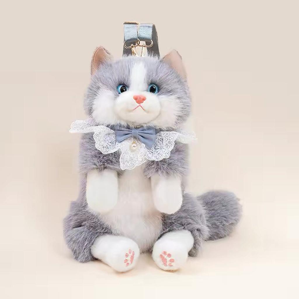 Schoolbag Simulation Kitten Doll Backpack Backpack Toy for Girl Birthday Children's Day Gift Cartoon Cute