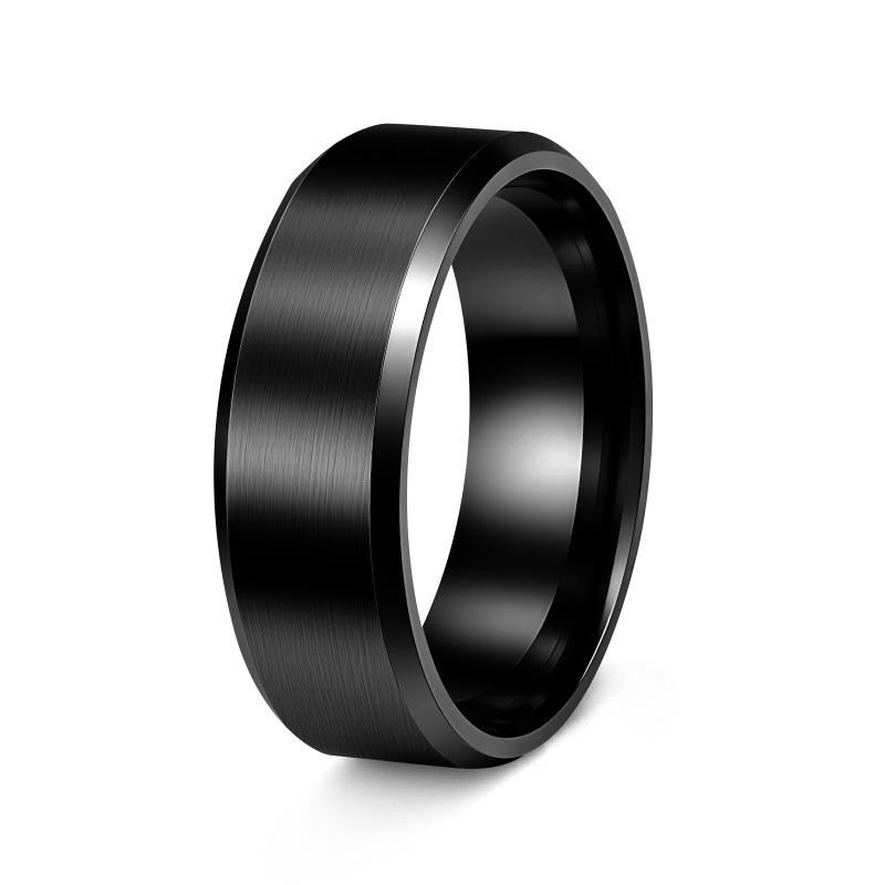 8mm matte stainless steel men's ring - minimalist fashion jewelry