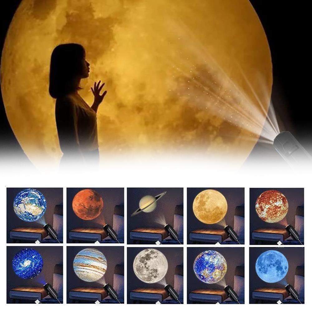 USB Plug-in Projection Lamp Planet Christmas Halloween Theme Replacement Light For Bedroom Ceiling Decor