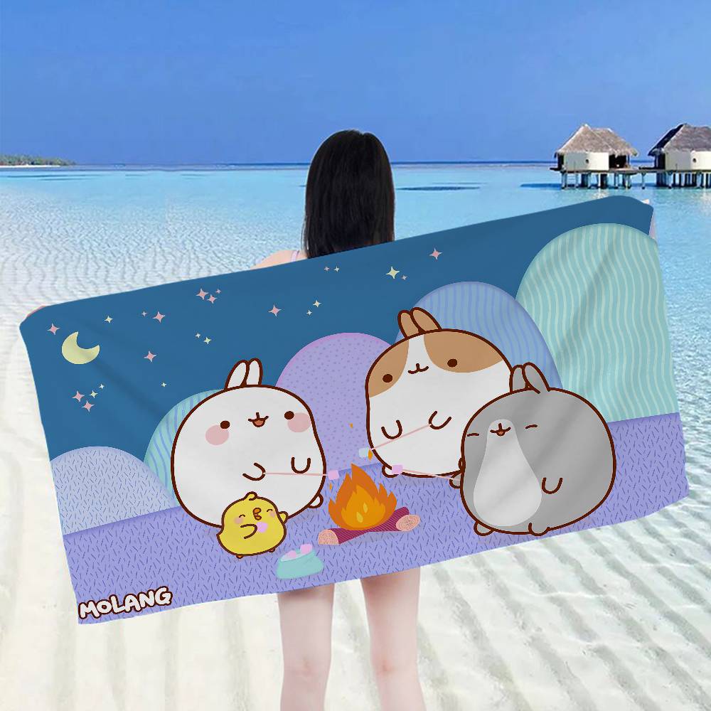 Kawaii M-Molangs Microfiber Beach Towel Absorbent Quick Dry Soft Yoga Swimming Resort Mountain Climbing Towel