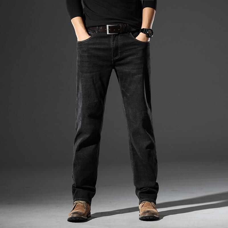 

Мужские эластичные деловые джинсы - Прямой крой, Модель 9131 для весны и осени 34