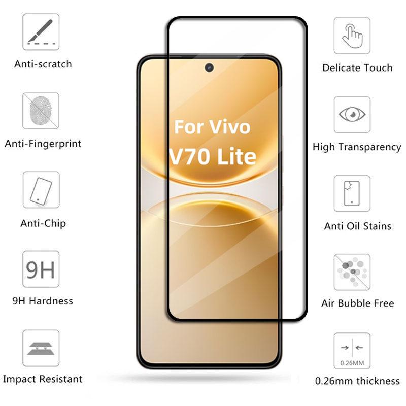 4-1Pcs Glass For Vivo V70 Lite Full Cover Tempered Glass Vivo V70 Lite Screen Protector Protective Phone Film Vivo V70 Lite
