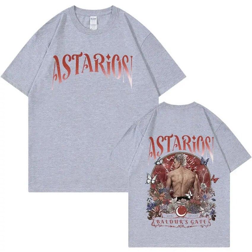 Retro Astarion Baldur's Gate 3 Print T-Shirt Unisex Women Casual Cotton Short Sleeve T Shirt Harajuku Oversized T Shirts Streetwear
