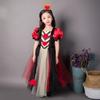 Alice in Wonderland Queen Fairy Tale Halloween Costume Height [cnstone] Children's Dress, Dress, Red, Girls' (Size 8T, 125-135cm)
