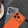 iPhone 17 Pro Max Leather Texture Phone Case with Large Window for Apple 16, Full Coverage Plain Leather.
