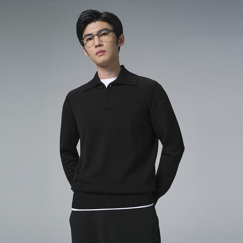 Lilanz Men's 2025 Winter Wool Blend Ribbed Collar Sweater