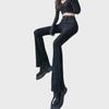 High Waist Black Flared Jeans for Women - Slim Fit, Elastic, Nine-Point Style for Spring and Autumn 2022